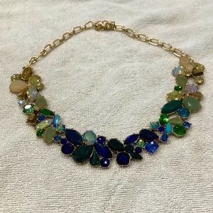 Blue and green ombre J. Crew Statement necklace. Adjustable length.